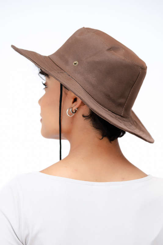 Logan Summer Sun Beach Hat With Drawstring Brown