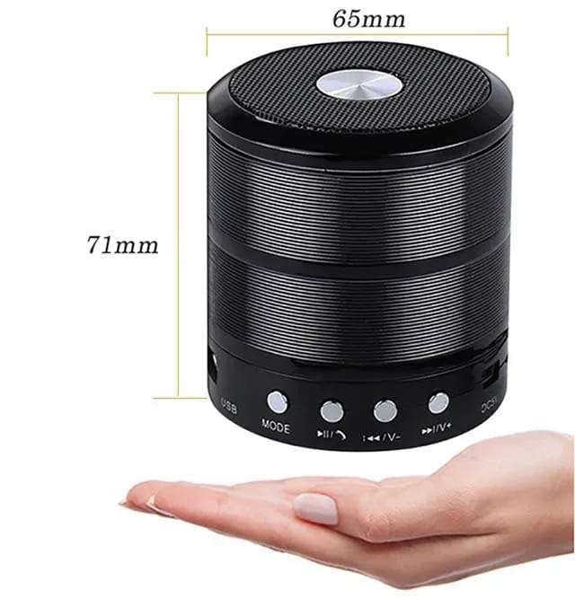 Wireless Portable Bluetooth Speaker Mini WJ-187BT Black