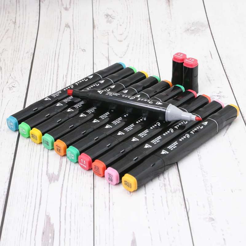 Dual Tip Head Colouring Marker Pen Set With Carry Bag 60s