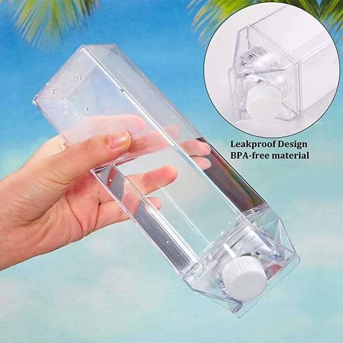 Clear Milk Water Bottle 1000ml Litre Transparent Plastic Reusable Container