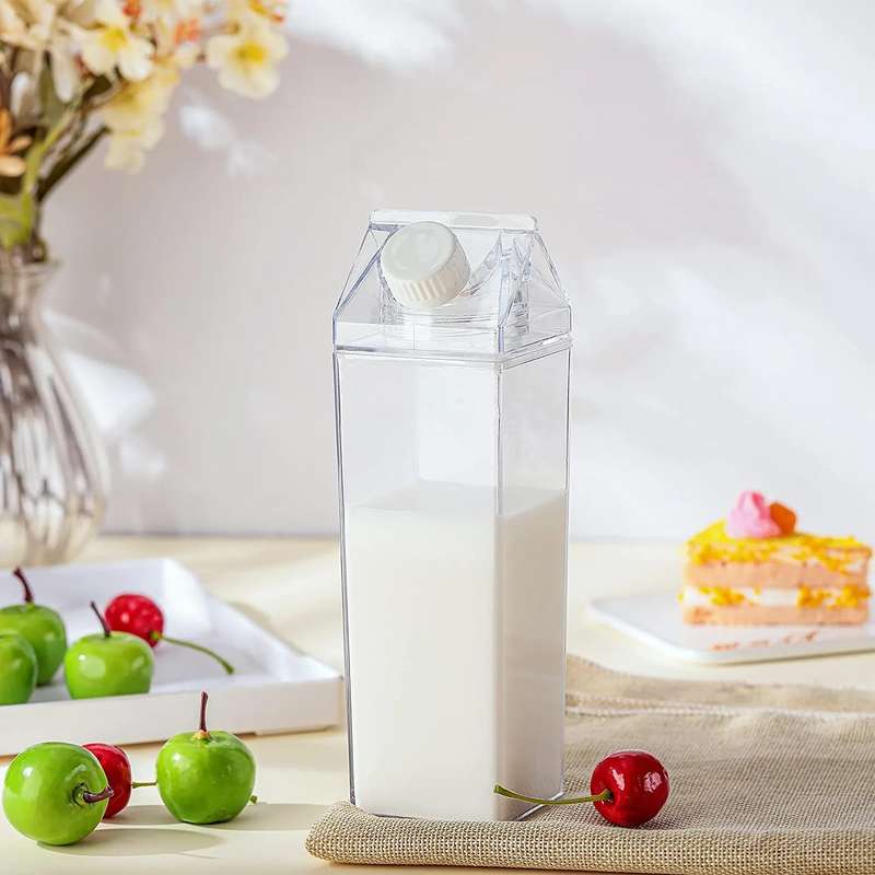 Clear Milk Water Bottle 1000ml Litre Transparent Plastic Reusable Container