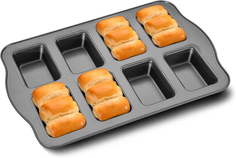 Mini Loaf Pan 8 Cavity Non-Stick Carbon Steel Brownie Bakeware 36cm x 24