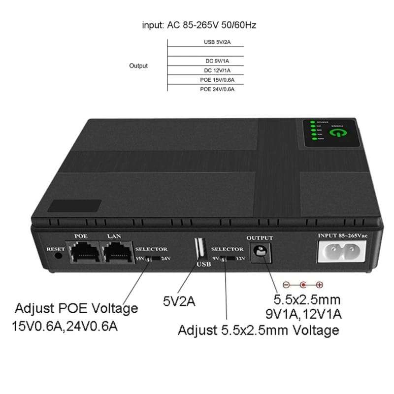Mini Portable DC UPS 10400 mAh