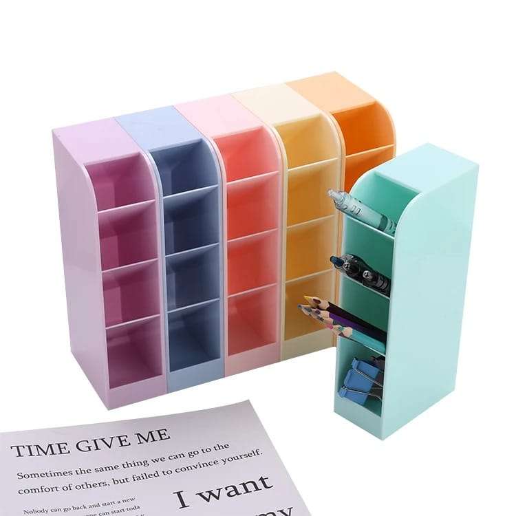 Multi Functional Pen Holder Desktop Stationery Organizer Makeup Brush Storage Set Of 4