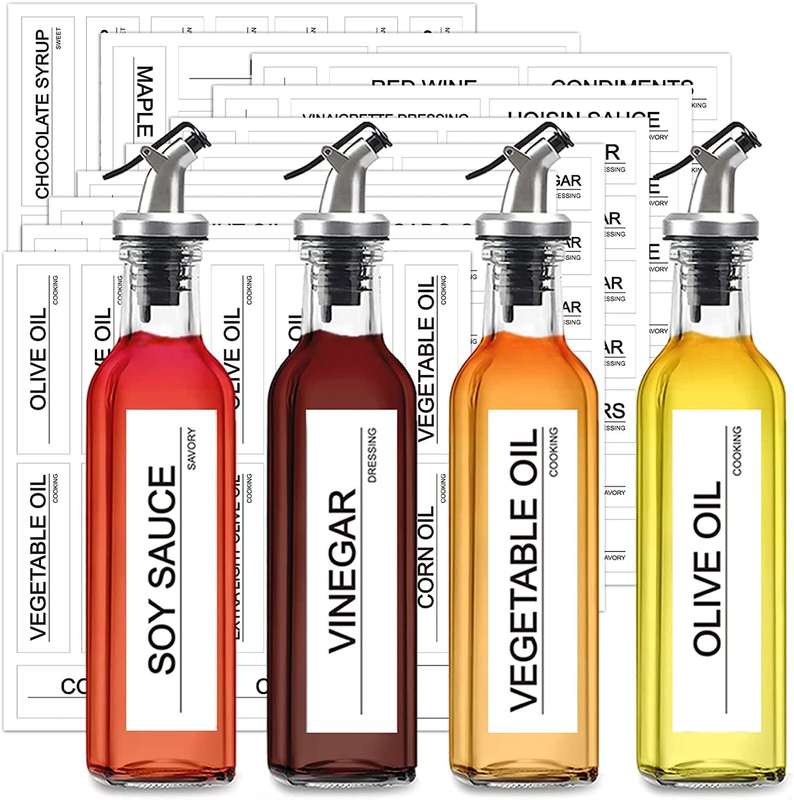 Glass Olive Oil Dispenser Bottles 4 X 500ml