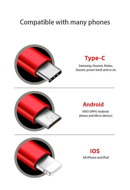 Phone and Android USB Universal Fast Charging Cable 3 in 1