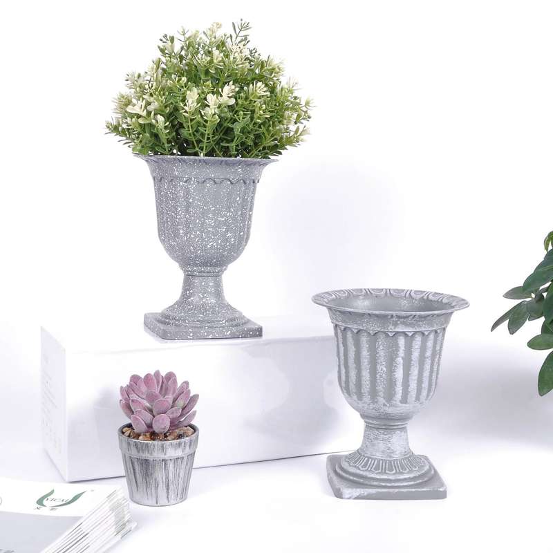 Planter pot 24x20 Urn Shape Plastic Grey