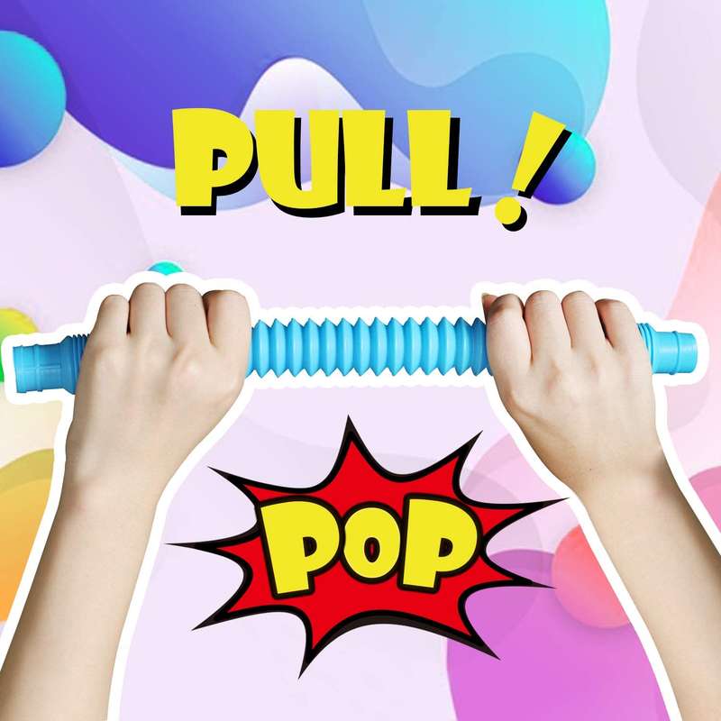 Pop Tubes Fidget Toy - Set Of 8
