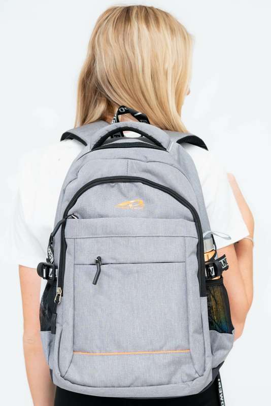 Powerland Large School Backpack or Laptop Bag Grey