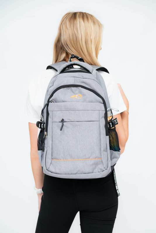 Powerland Large School Backpack or Laptop Bag Grey