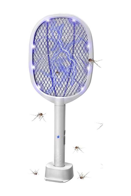 Rechargeable 2 In 1 Trap Lamp Mosquito Zapper Racket Fly Swatter