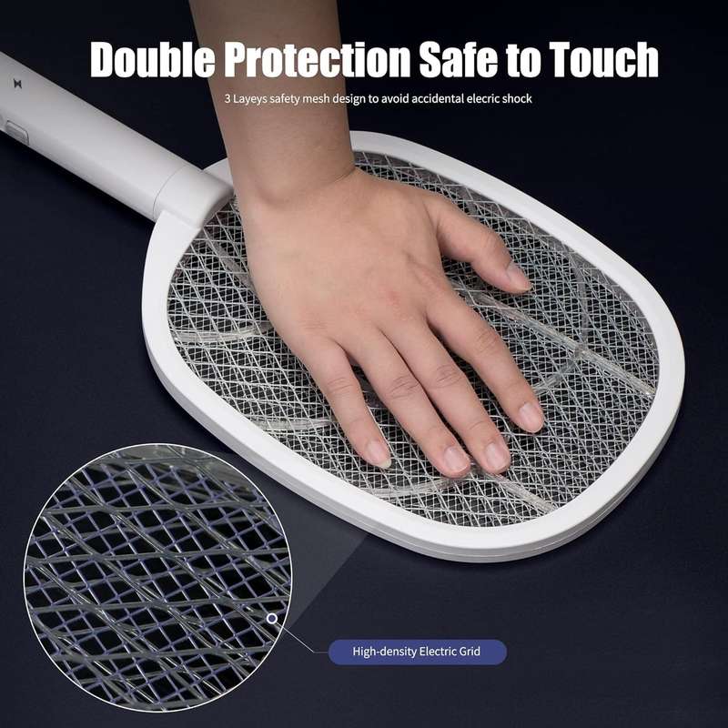 Rechargeable 2 In 1 Trap Lamp Mosquito Zapper Racket Fly Swatter