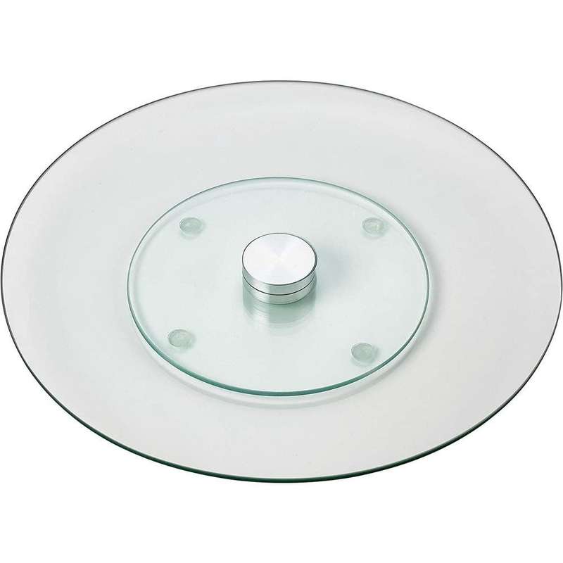 Lazy Susan Turntable, Tempered Glass Rotating Tray 35cm