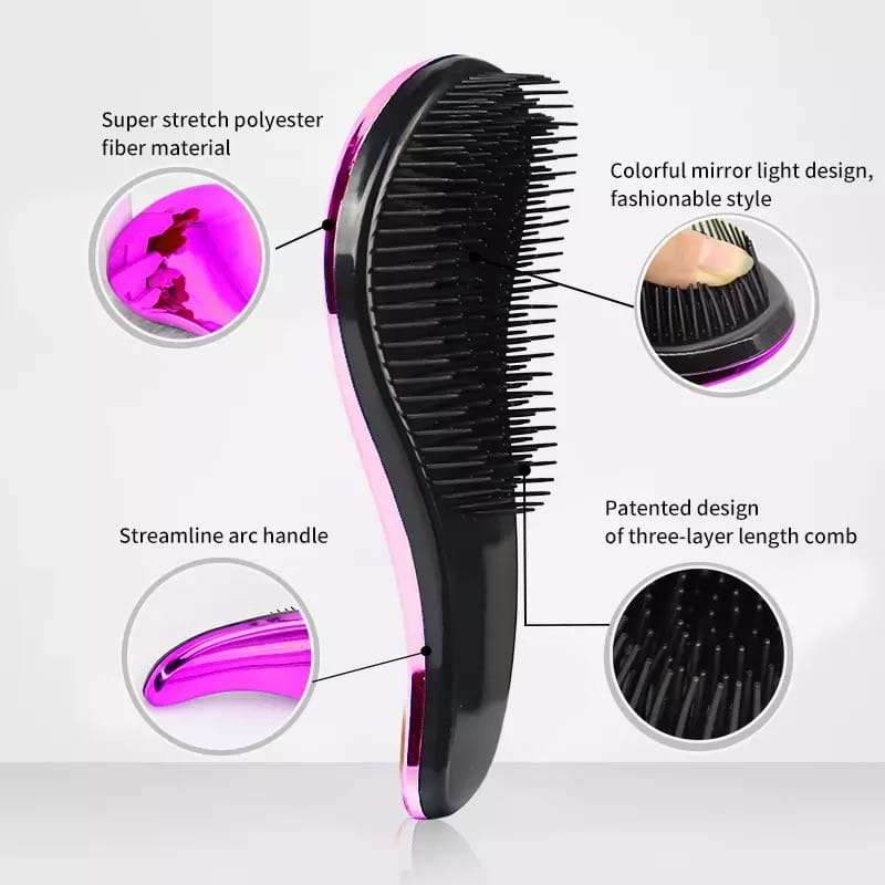 PACK OF 2 - Magic Handle Tangle Detangling Comb Shower Hair Brush