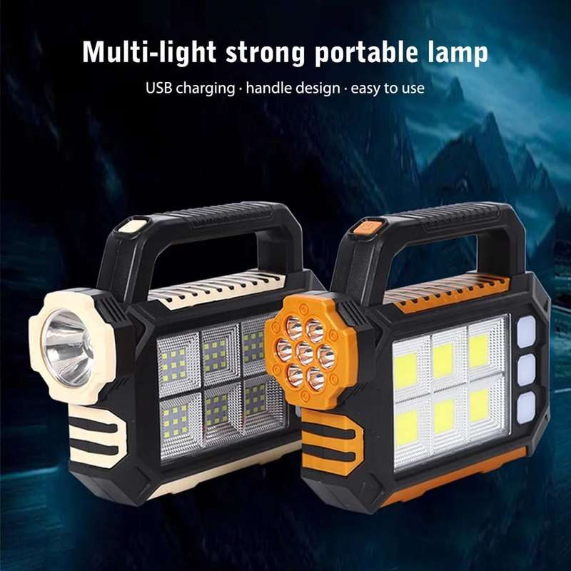 Portable 3 IN 1 Solar USB Rechargeable Power Bank LED Work Light