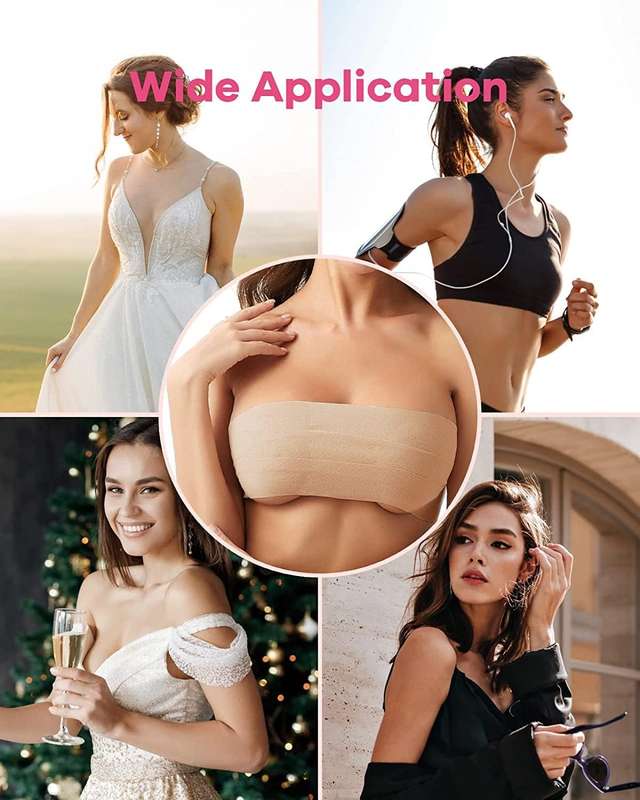 Senza Boob Tape For Breast Lift With 1 Pair Reusable Soft Silicone Nipple Covers 5m X 5cm