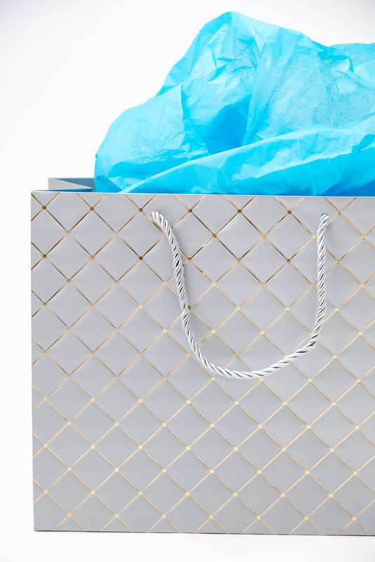 Senza Luxury Gift Bag Embossed With Handles Silver & Gold 420mm X 310mm