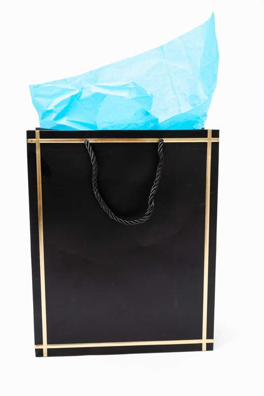 Senza Luxury Gift Bag With Handles Black & Gold 320mm X 260mm