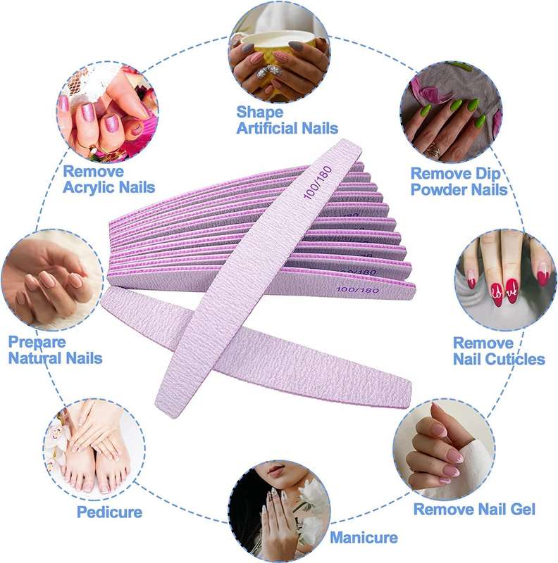 Senza Professional Pedicure Nail Files - Pack Of 2 100/180