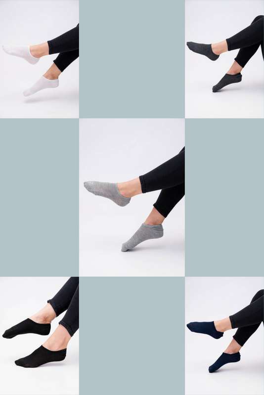 Pack Of 5 Senza Unisex Secret Socks Cotton Blend Sox