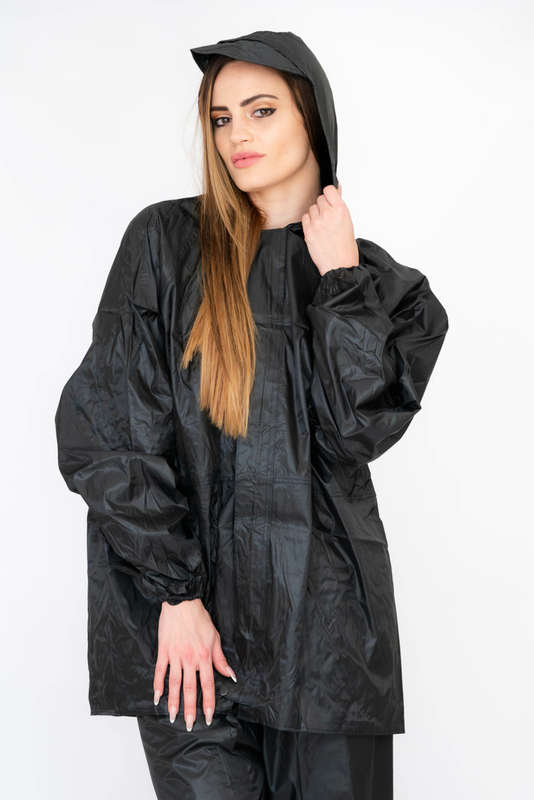 Senza's Two-Piece Heavy-duty Zipper Raincoat Set with Hood & Drawstring For Men & Women