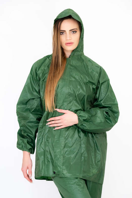 Senza's Two-Piece Heavy-duty Zipper Raincoat Set with Hood & Drawstring For Men & Women
