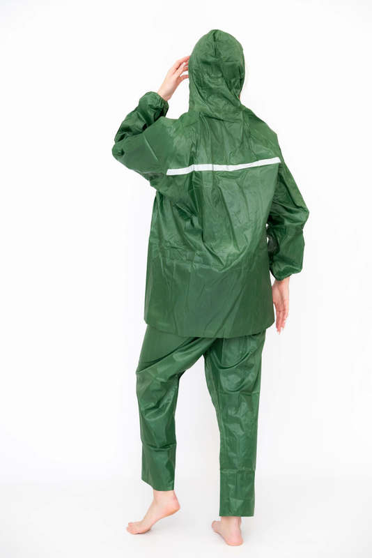 Senza's Two-Piece Heavy-duty Zipper Raincoat Set with Hood & Drawstring For Men & Women