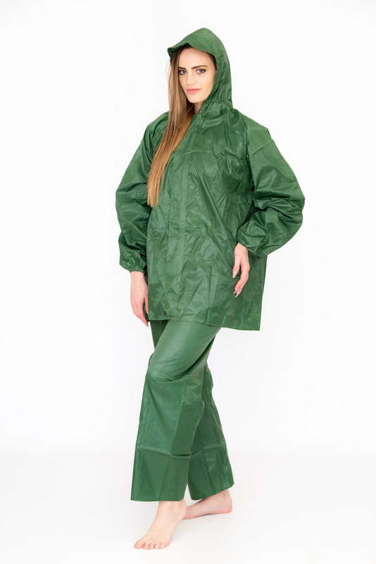 Senza's Two-Piece Heavy-duty Zipper Raincoat Set with Hood & Drawstring For Men & Women
