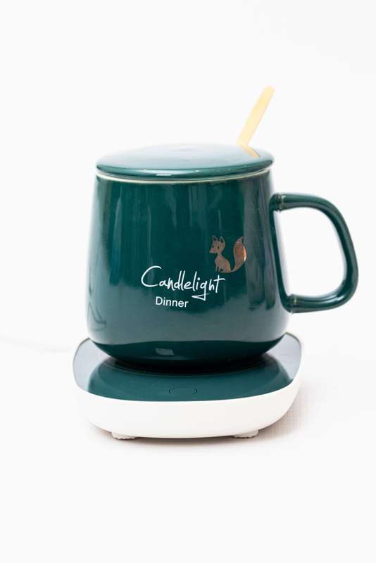 Smart Ceramic Coffee Warming Coaster 4 Piece Heated Mug Set Smile