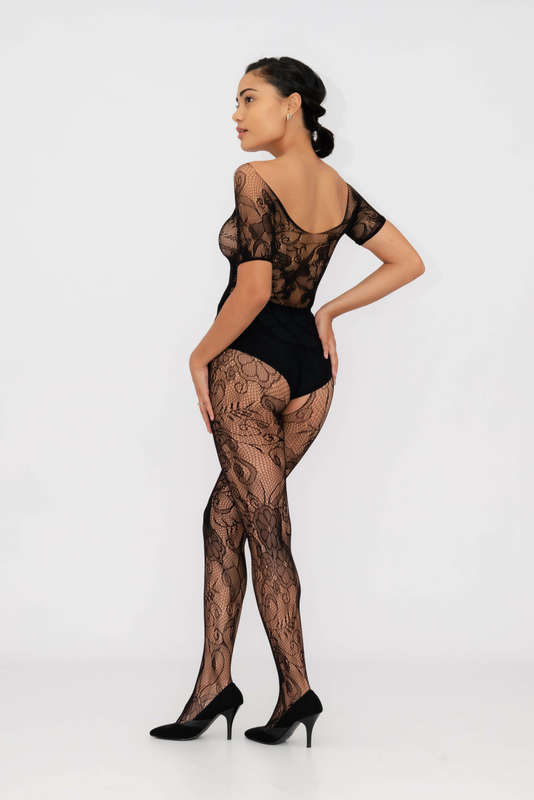 Steamy Nights Fishnet Body stocking Lingerie Dress Set With Seamless Panty