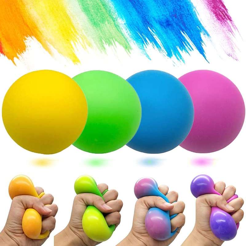 Stress Neon Balls Fidget Toy - Pack Of 4