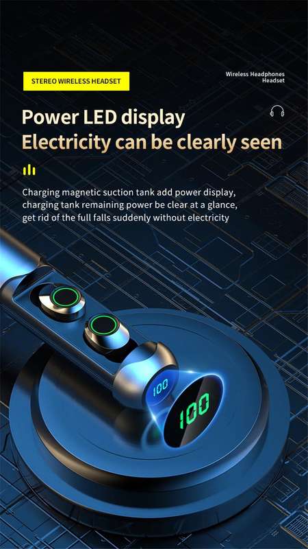 TWS Bluetooth Earbuds Wireless Stereo Bass in-Ear Headphone Telescopic Mini Dock