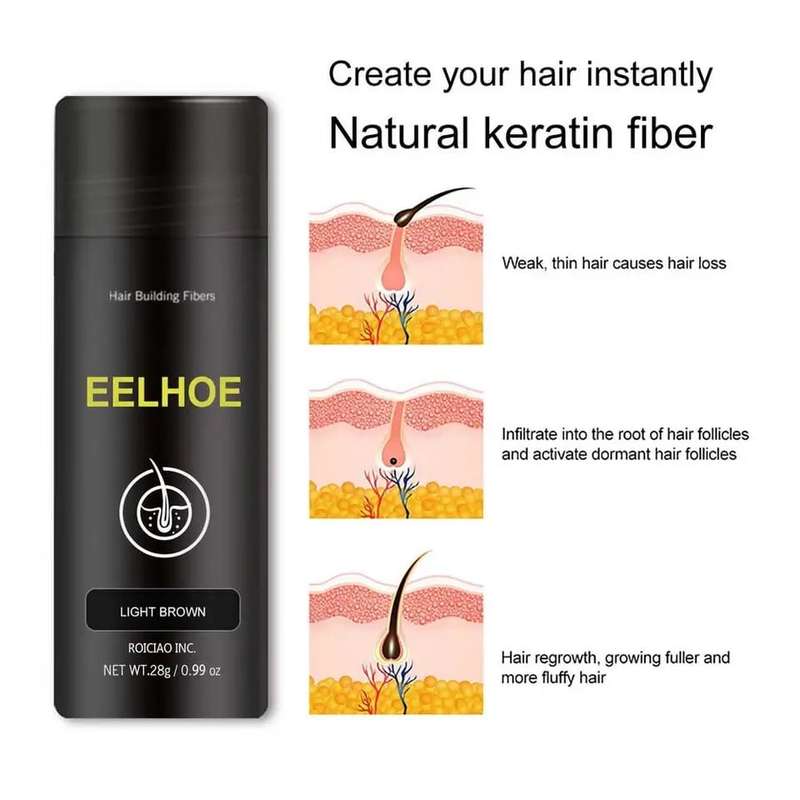 Thick Fiber Hair Building Fibers For Thinning And Fine Hair - Black