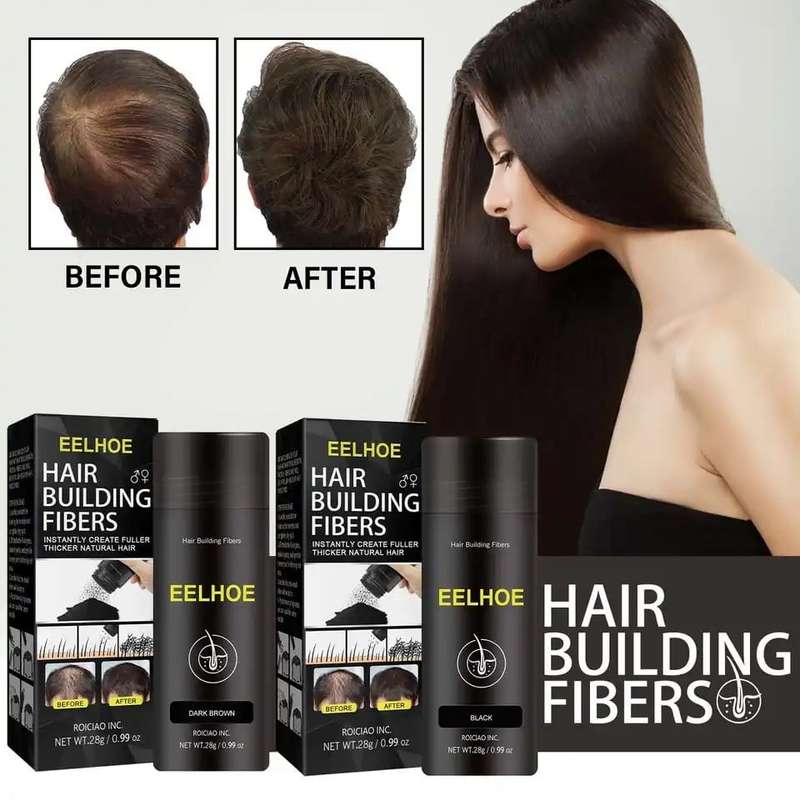 Thick Fiber Hair Building Fibers For Thinning And Fine Hair - Black