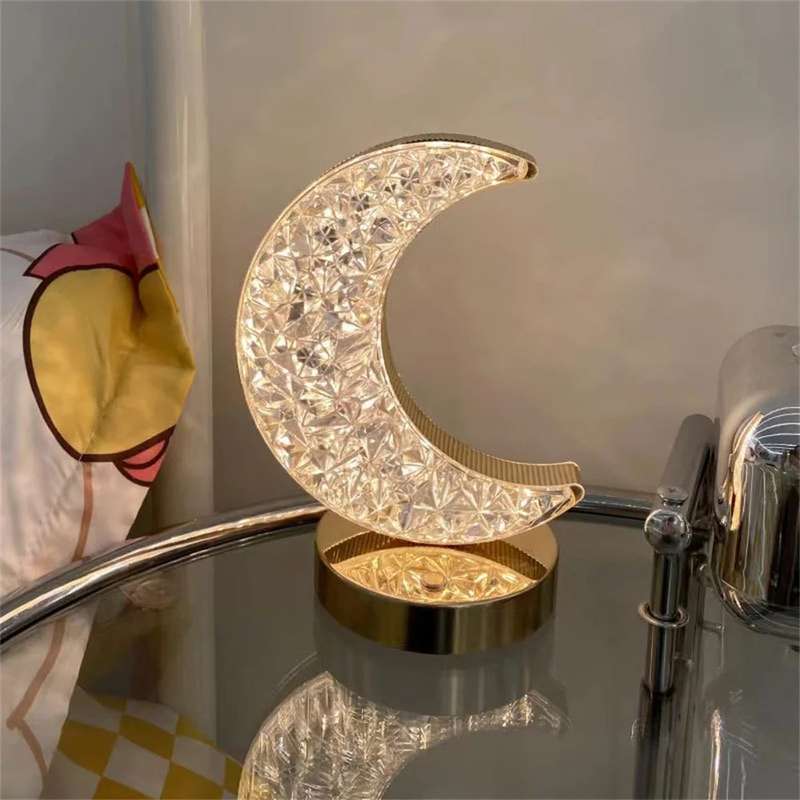 Touch Control Crystal Rechargeable Table Desk Lamp
