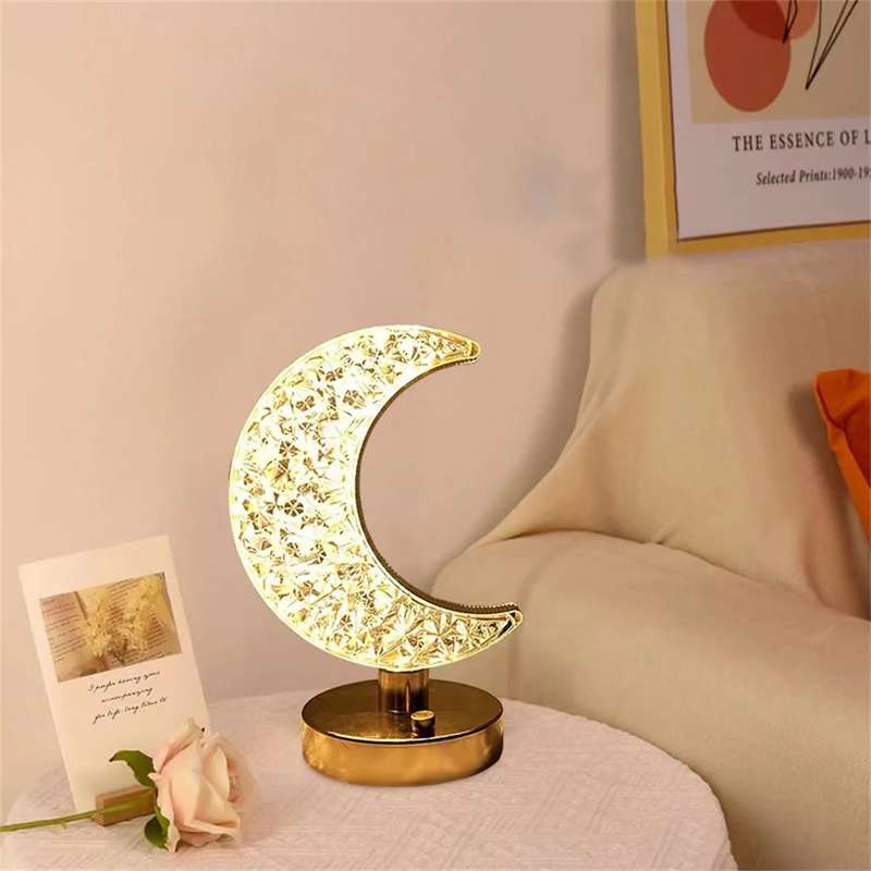 Touch Control Crystal Rechargeable Table Desk Lamp