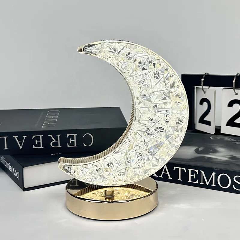 Touch Control Crystal Rechargeable Table Desk Lamp