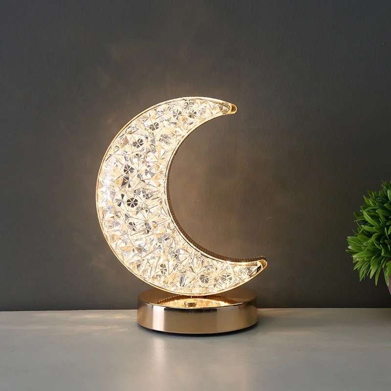 Touch Control Crystal Rechargeable Table Desk Lamp