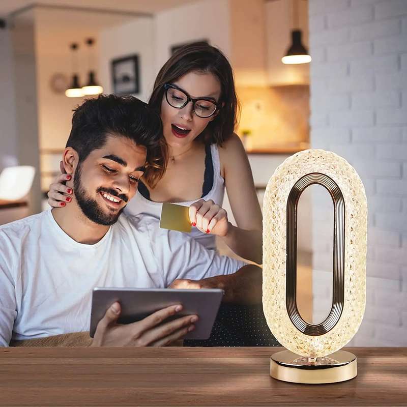 Touch Control Crystal Rechargeable Table Desk Lamp