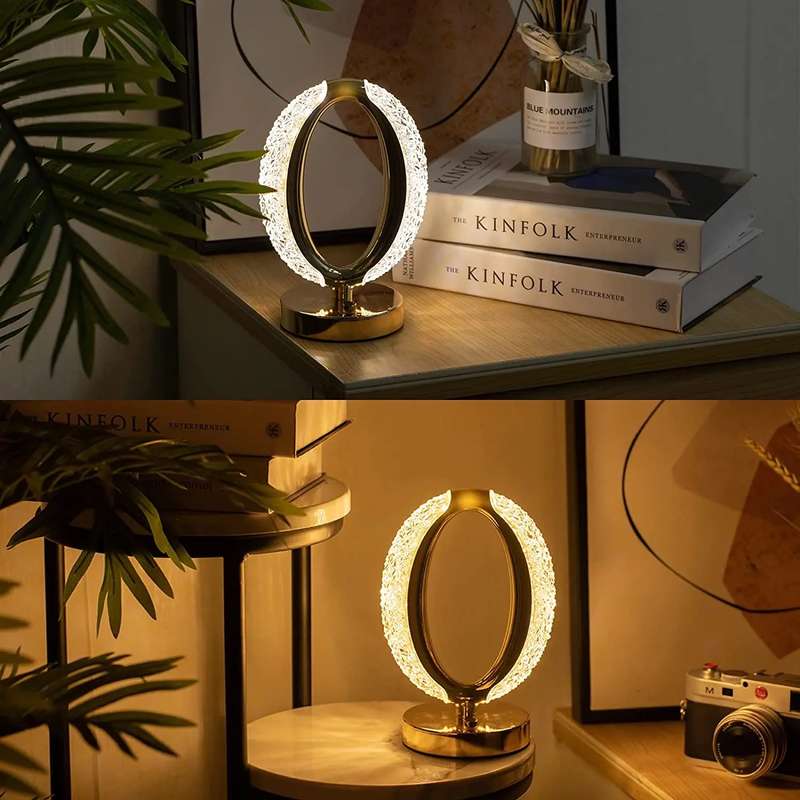 Touch Control Crystal Rechargeable Table Desk Lamp