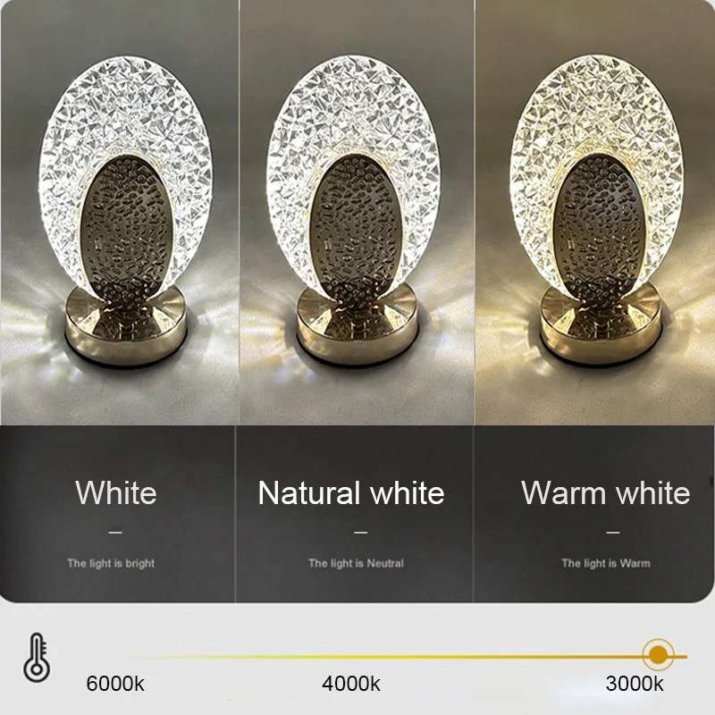 Touch Control Crystal Rechargeable Table Desk Lamp