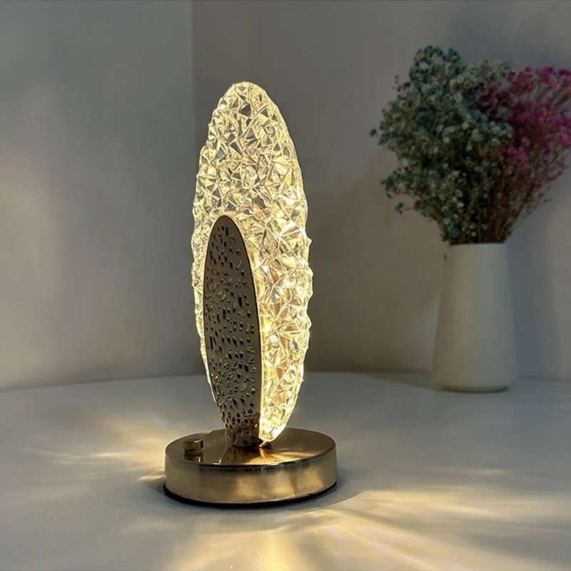 Touch Control Crystal Rechargeable Table Desk Lamp