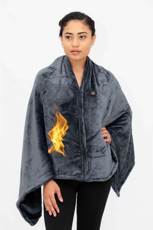 Plush USB-Powered Heated Fleece Shawl Blanket