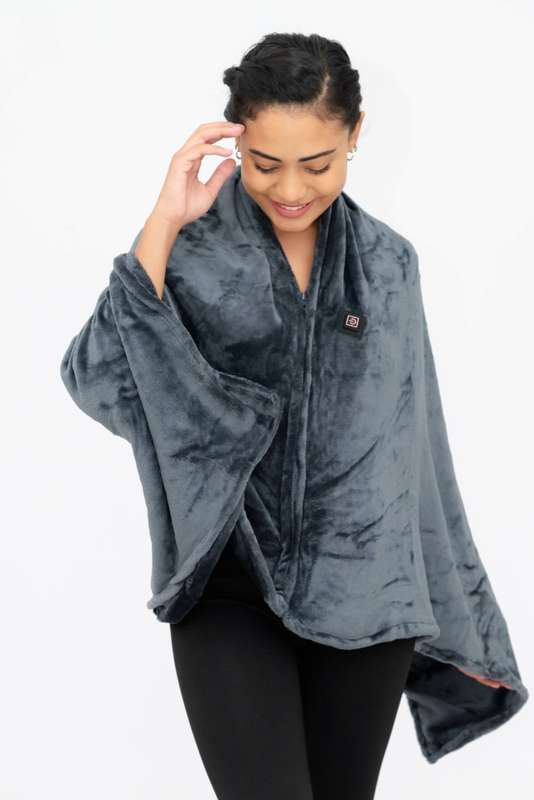 Plush USB-Powered Heated Fleece Shawl Blanket