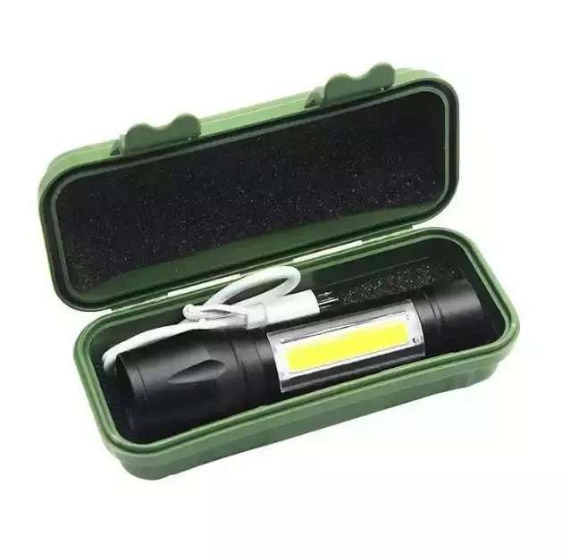 USB Rechargeable Pocket LED Camping Flashlight With Side Light