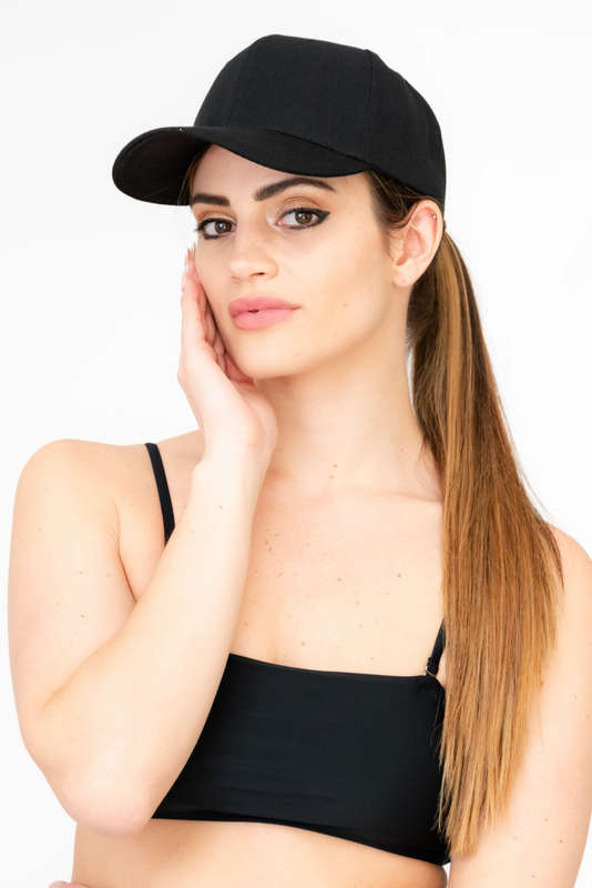 Unisex Baseball Cap Adjustable Back Strap Plain Classic 6 Panel Black