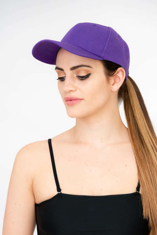 Unisex Baseball Cap Adjustable Back Strap Plain Classic 6 Panel Purple
