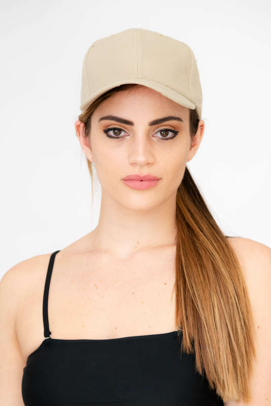Unisex Baseball Cap Adjustable Back Strap Plain Classic 6 Panel Tan