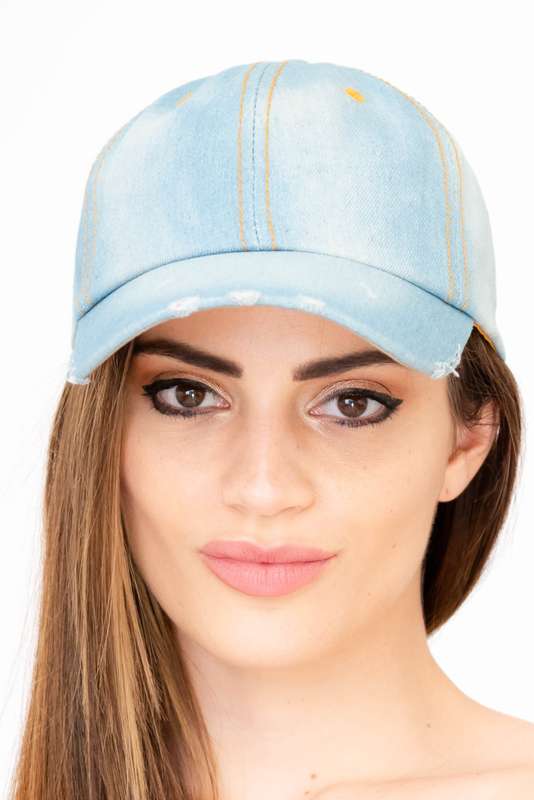 Unisex Denim Washed Print Adjustable Casual Baseball Cap