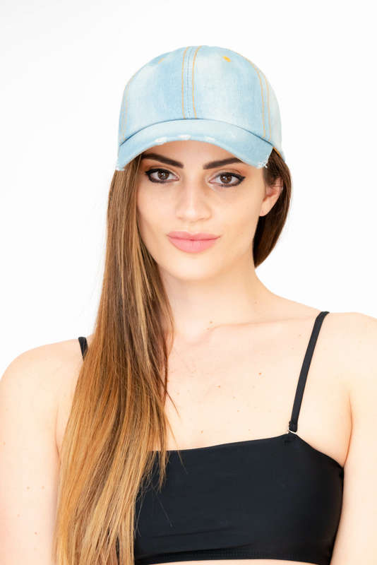 Unisex Denim Washed Print Adjustable Casual Baseball Cap